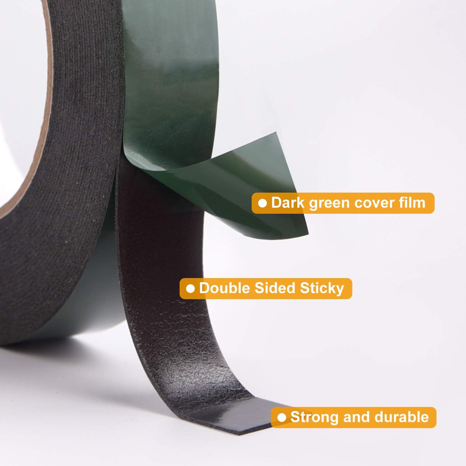 TUPARKA 30 Meters Foam Tape Double Sided Black Sponge Tape Waterproof Mounting Tape for Cars Trims Numberplates 10m Each Roll - Image 4