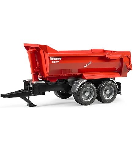 Amazon.com: Bruder 02019 Tipping Trailer with Grey Sides, Farm Toy