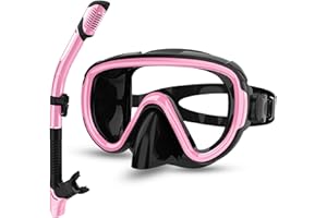 Bairuifu 2024 Version Professional Snorkeling Gear for Adults, Dry Snorkel Set, Anti-Fog/Panoramic View/Anti-Leak Tempered Glass Scuba Diving Mask, Professional Snorkel Mask