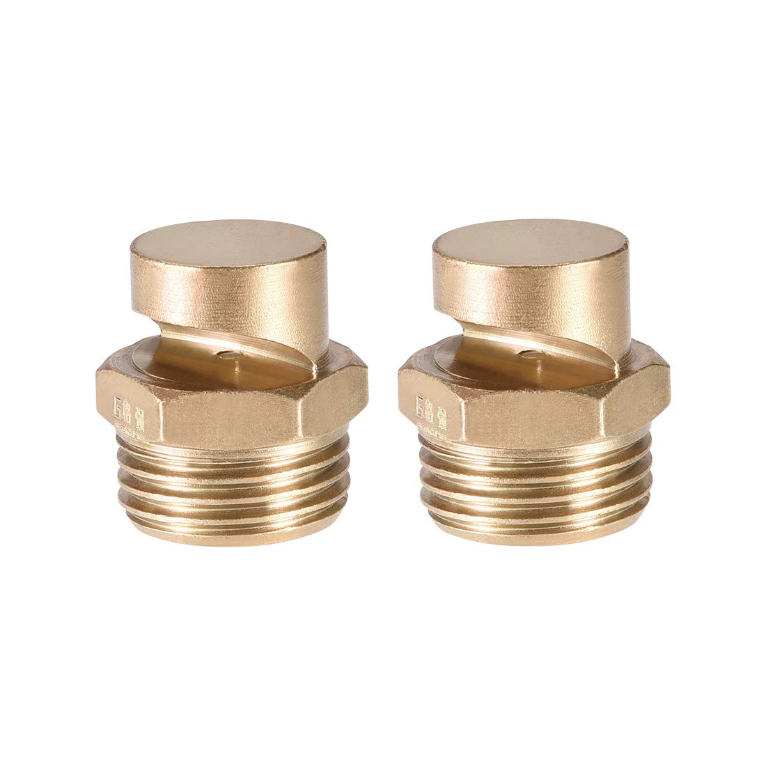 sourcing map Floodjet Tip - 1/2BSPT Brass 170 Degree Wide Angle Flat Fan Nozzle - 2 Pcs