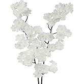 ACRYCS 2 Pcs Artificial Cherry Blossom Flowers Branches 41" Faux Cherry Blossom Long Stem White Silk Cherry Blossom Tree Tall Fake Flower Arrangement for Home Wedding Centerpieces Spring Indoor Decor