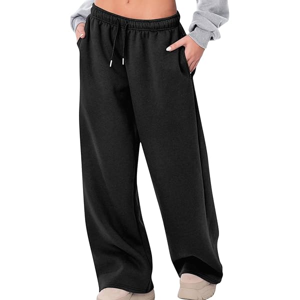 Amazon.com: Hvyesh Fleece Lined Sweat Pants for Women, Baggy Low