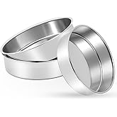 Cptoion 9 inch Stainless Steel Cake Pan, Mirror Finish Bakeware, Round Cake Pans Set of 3, Dishwasher Safe & Oven Safe