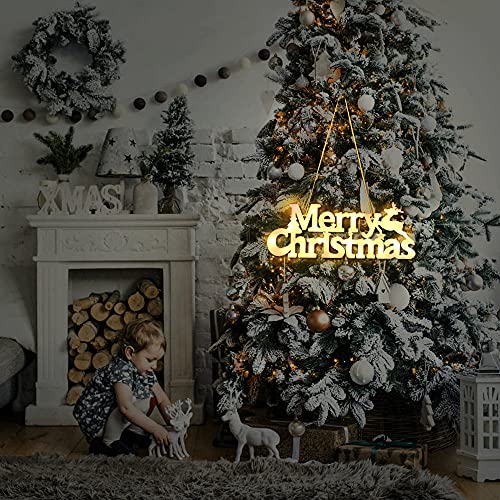 Christmas Hanging Ornaments, Gukkilz Personalized Ornaments with Warm White Lights for Christmas Party and Xmas Tree Decoration