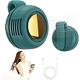 VYWmna Portable silent mini bladeless fan 3-speed clip-on fan 360° rotatable, suitable for outdoor, travel and office use, travel accessory (Green)
