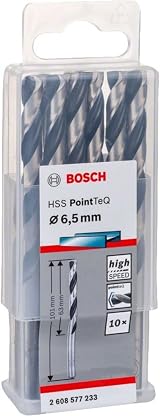 Bosch PointTeQ HSS Twist Drill Bit Set 10 pcs 6.5 x 63 x 101 mm view 2