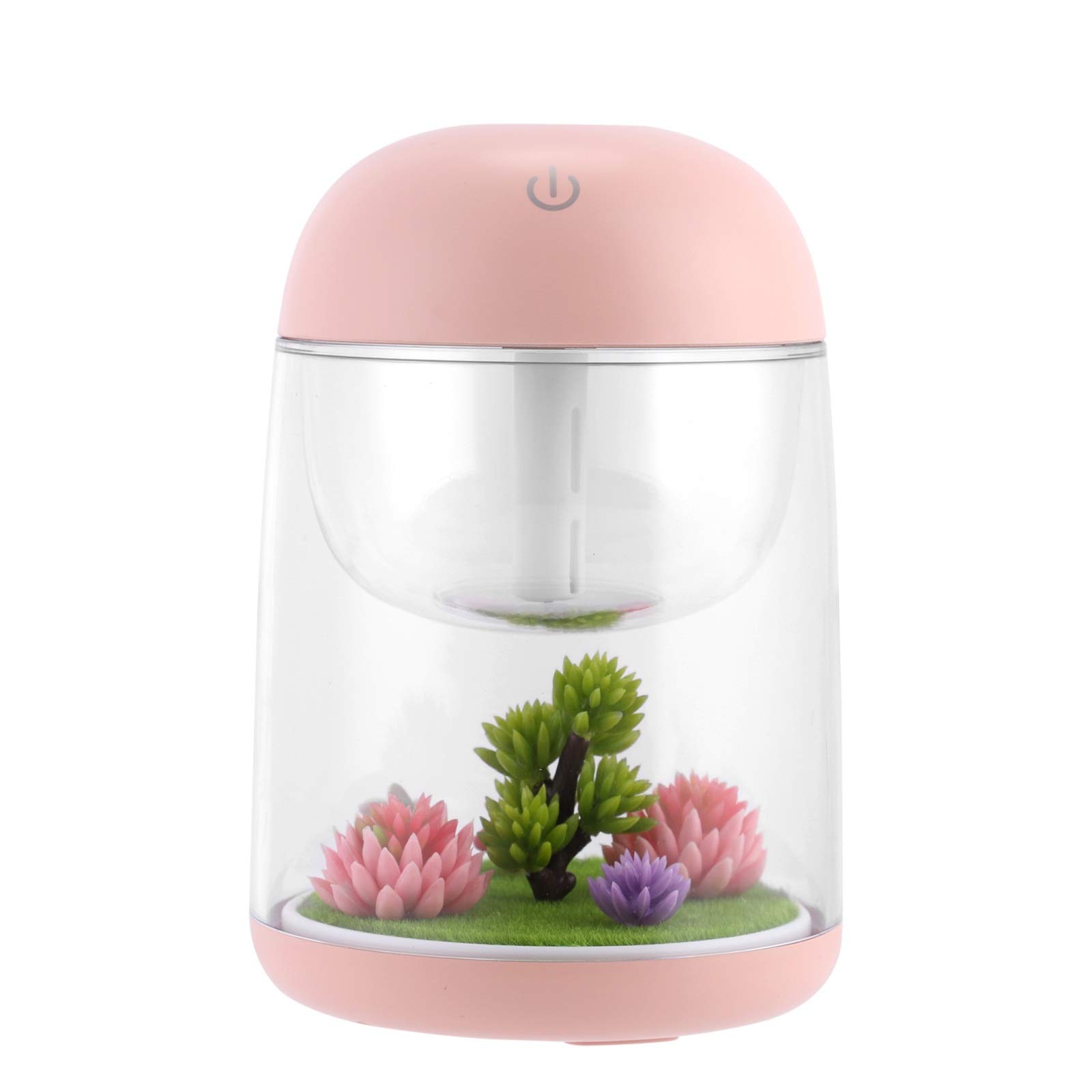 Masterein 180ml Micro Landscape Humidifier Colorful Night Light USB Mist Maker Mini Air Purifier Home Office Humidifier pink