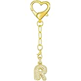 Poagoep Initial Letter Keychain for Women Gold Cute Heart Keyrings for Wallet Backpack Bag Charm Car Key Chain Accessories