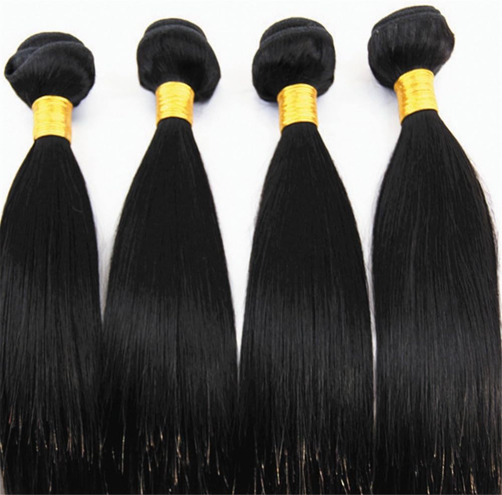 10-28 inch 100% RAW Virgin Brazilian Remy Human Hair Extensions Wavy Weave Weft Bundle #1B (16")