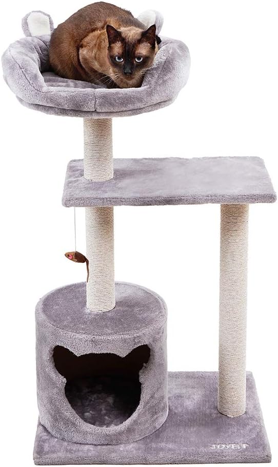 JOYELF Cat Activity Tree Condo, Kittens Tower with Scratching Posts, Cat Pet Play House with Soft Nest 36 Inch : Pet Supplies