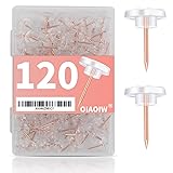 120 PCS Rose Gold Push Pins for Wall Clear Thumb