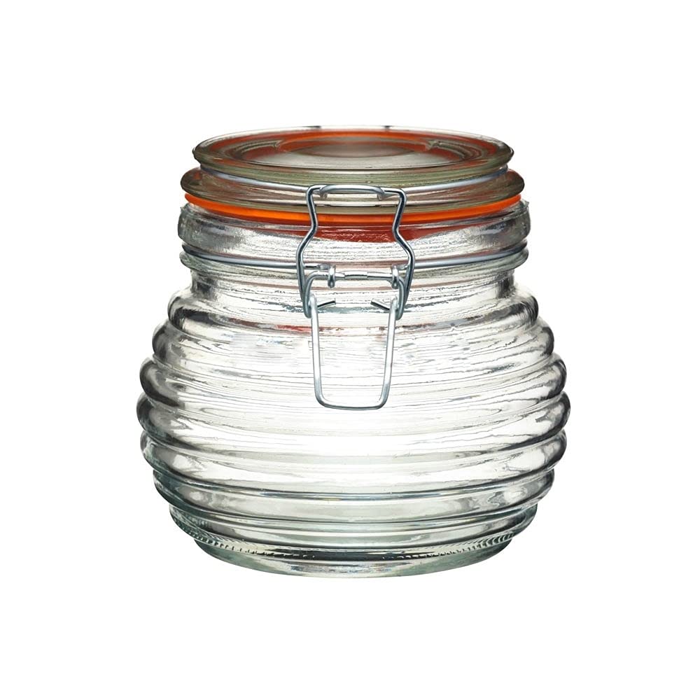 KitchenCraft Home Made Honey Jar with Airtight Silicone Seal, Glass, 65 ml