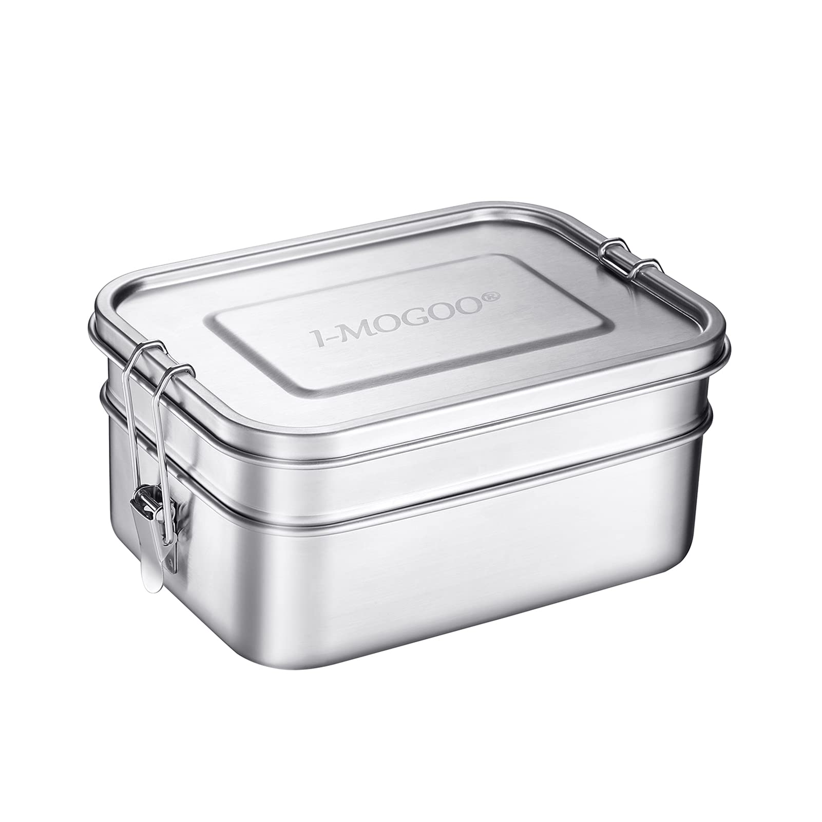 I-MOGOO Premium Stainless Steel Lunch Box 2000ML Lunch Box Large, with 2 Compartments Lunch Box, BPA & Plastic-Free, Lunch Box for Subjects for Hiking/Traveling/School Children