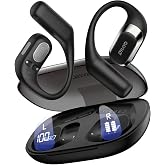 OHAYO Open Ear Headphones,Over Ear Earbuds with Ergonomic Earhook,Bluetooth Headphones 5.4 with Smart Digital Display,40H Playtime,IPX6 Waterproof,Touch Control Operate Fit Cycling,Running,Workout