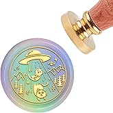 CRASPIRE 7Pcs Sealing Wax Stamp Set Moon Celestial Wax Seal Stamps Set 6 Style Star