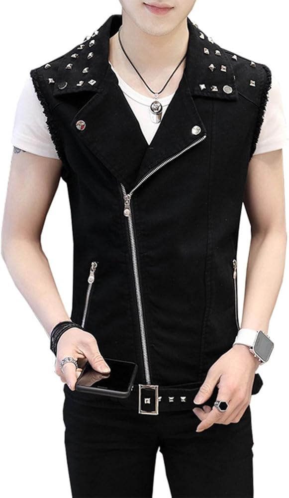 jean jacket sleeveless men's