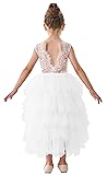 2Bunnies Girl Peony Lace Back A-Line Tiered Tutu
