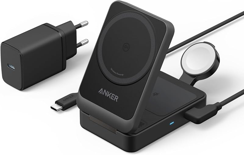 MagGo 3-in-1 Ladestation Qi2 15W mit Apple Watch Ladegerät