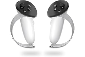 MAYUE Controller Grips Cover Compatible with Meta/Oculus Quest 3 Accessories, Unique Design with Non-Slip Handle Battery Covers and Adjustable Soft Hand Strap Fit for Official Charging Dock