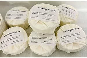 Beautechumz Peppermint & Lemon Dish Soap, Handmade Solid Bar, Natural Ingredients with Coconut Oil and Essential Oils (85g re