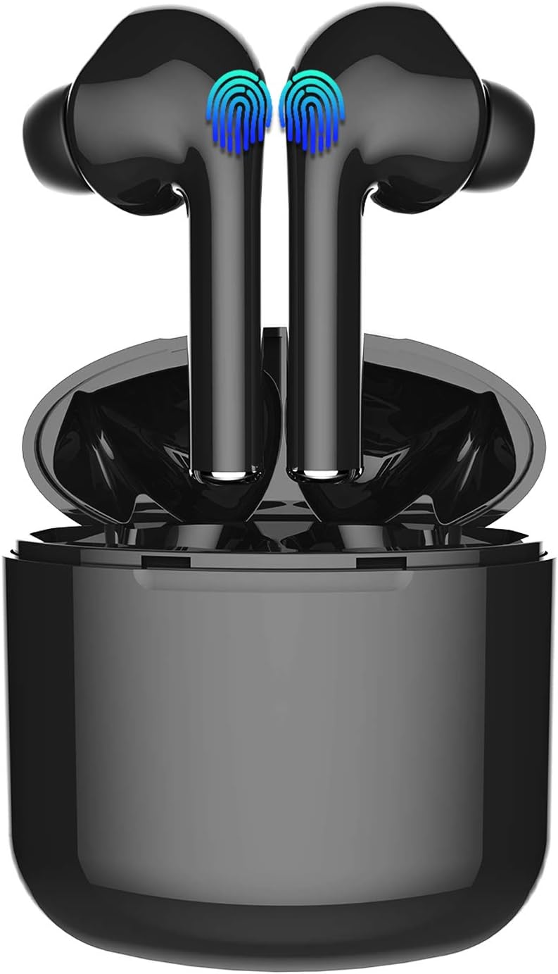 ZBC Truly Wireless Bluetooth Earbuds Noise Reduction Headphones Hi-Fi 3D Stereo Sound Built-in Mic Earphones in-Ear TWS Headsets Smart Touch Airpods Portable Charging Case Android iOS Long Playtime