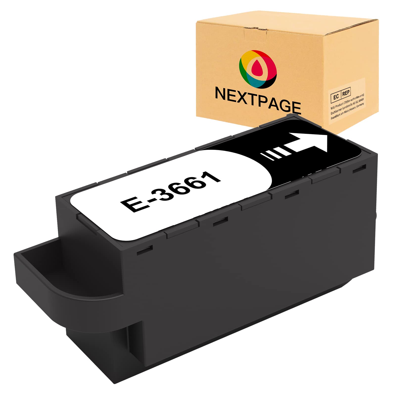 NEXTPAGE E-3661 Ink Maintenance Box for Epson T3661 or C13T366100, Suitable for XP-8500 XP-8505 XP-8600 XP-8605 XP-15000 XP-6000, XP-6001 XP-6005 XP-6100 XP-6105 XP-970 Printer (1 Pack，With Chip)