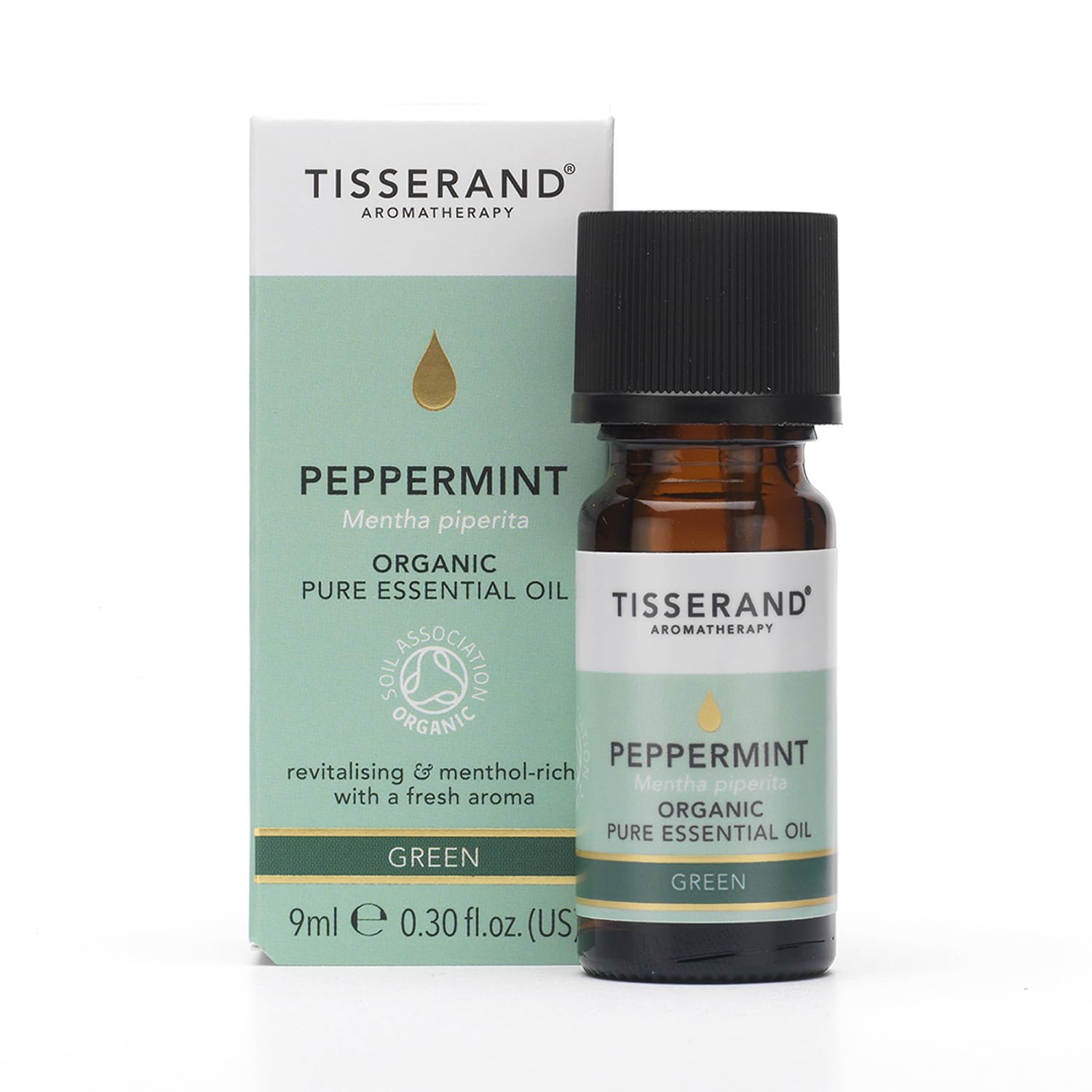Tisserand Aromatherapy,Peppermint - Organic Essential Oil,Massage Oil, Aromatherapy Oil, Skin Oil, Oil for Diffuser,100% Natural Pure Essential Oils,9ml