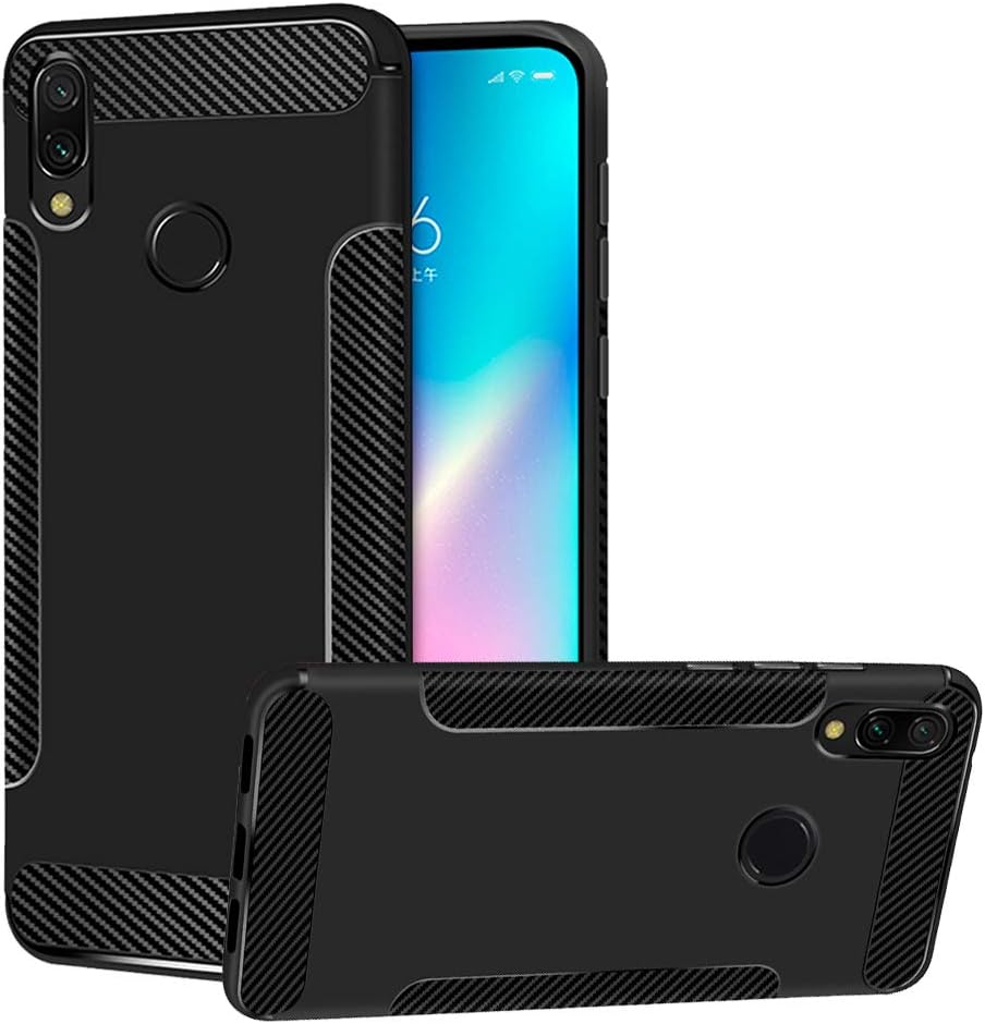 BestShare for Xiaomi Redmi 7 Case, Premium Flexible Soft Silicone Rubber TPU Back Anti-Scratch Shockproof Absorbent Protective Cover, Black