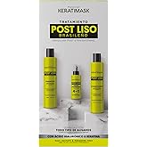 PLACENTA LIFE KERATIMASK Brazilian Straightening Post Kit ( Shampoo (250ml) + Conditioner (250ml) + Heat Protector. Keep Make Your Straightening Last Much Longer