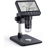 4.3 Inch Digital Microscope for Adult, AOPICK Coin Microscope Camera with 50X-1000X Magnification, 1080P USB Microscope for A