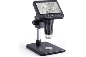 AOPICK Digital Microscope 4.3" HD LCD Screen, Coin Magnifier 1-1000X Zoom, Stereo Camera with 8 Adjustable LED Lights, PC View, Compatible with MacOS
