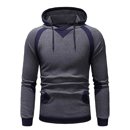 Zegeey Herren schlanke Herbst Winter Sport Pullover Top Patchwork Sweatshirt Outwear Bluse