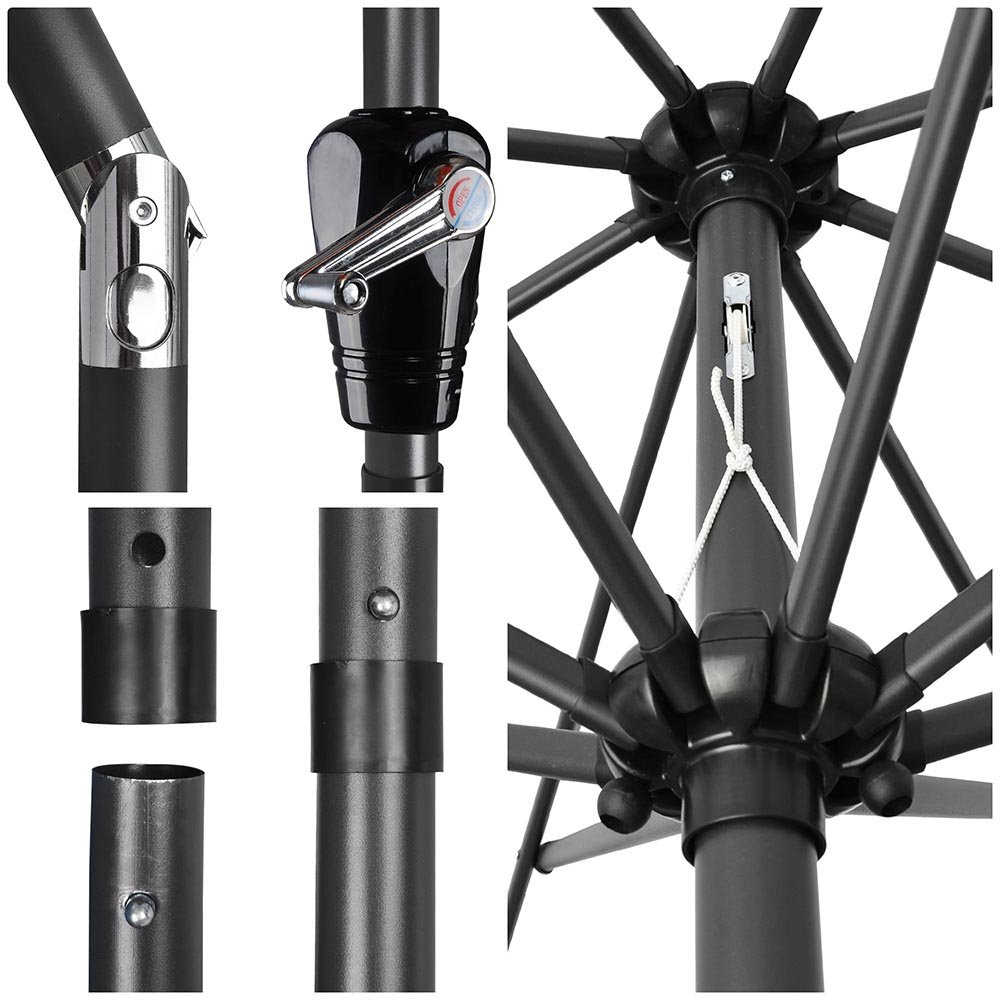 Patio Lawn Garden Umbrellas Yescom 10ft Aluminum Outdoor Patio Umbrella W Crank Tilt Deck Market Yard Beach Pool Cafe Beige