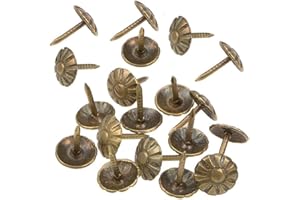 ZANGBOER Upholstery Tacks, 200pcs 7/16 Inch Furniture Tacks Nails,Upholstery Nails for Furniture DIY Decorative,DIY Project, Home Decor (Antique Brass)