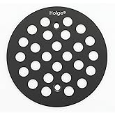 Holge 4-1/4 Inch Screw-in Round Shower Drain Cover Replacement Floor Drainer Grate with Screws Matte Black
