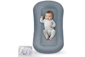 CPZZKQ Baby Lounger - Baby Lounger for Newborn, 0-24 Months, Infant Lounger for Home and Travel, Soft Cotton, Co Sleeping Baby Nest, Newborn Babies Essentials Gifts, Navy Blue(Lounger Cover Included)