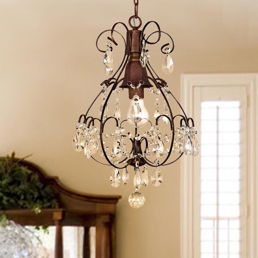 Notika Rustic Crystal Chandelier Antique Vintage Lighting Light Fixture Hanging Pendant