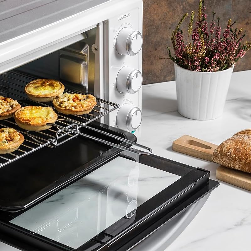 Forno elettrico da tavolo Bake&Toast 2300 Bianco 1500 W, multifunzione, capacità di 23 litri, timer, temperatura regolabile e porta a doppio vetro, bianco