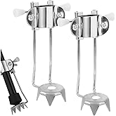 2pcs Ice Cane Tip Attachment, Heavy Duty Metal Cane Tips for Snow Anti-Slip Crutch Ice Tips Spike Feet 5-Prong Replacement Ca