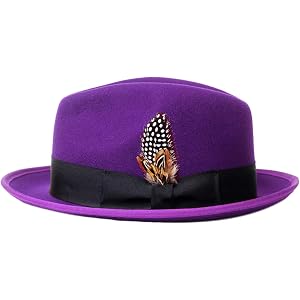 MONSHMU Fedora Hat for Women Men Panama Magician Cap Woolen Felt Cosplay Dress Up Wool Felt with