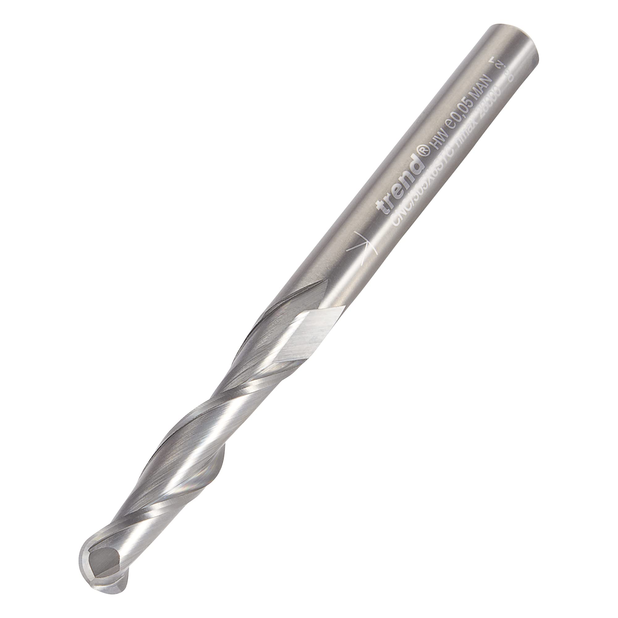 Trend CNC Bullnose Spiral Up-Cut Router Cutter, 6mm Shank, 6mm Cut Diameter & 32mm Cut Length, Solid Tungsten Carbide, CNC/305X6STC