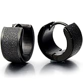 Pair of Huggie Hinged Hoop Earrings Unisex Men Women, Satin Finishing