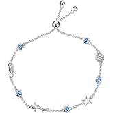 FLYOW Sterling Silver Adjustable Bracelet Graduation Gift for Mother Sister Best Friend Jewelry for Women