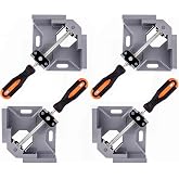 WYQYQ 4pcs Corner Clamp - Right Angle 90 Degree Wood Clamps For Woodworking, With Adjustable Swing Jaw Aluminum Alloy Frame, For Welding, DIY Woodworking