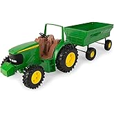 TOMY John Deere Kids Tractor Toy with Flarebox Wagon Set - 8 Inches - John Deere Tractor Toys for Kids - Toddler Toys Ages 3 and Up