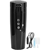 NDNCZDHC 400ml Car Electric Bottle with Brush Power Cord Stainless Steel Travel Electric Kettle Black Portable Heating Cup fo