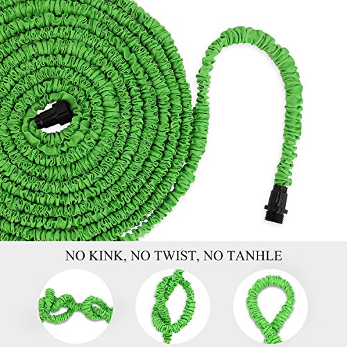 Veidoo Garden Hose,Expandable Hose,75 ft with 7 Pattern Spray Nozzle, High Pressure,Flexible for All Your Watering,Car Wash Use,Shower pet (Green)