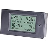 bayite DC 6.5-100V 0-20A LCD Display Digital Current Voltage Power Energy Meter Multimeter Ammeter Voltmeter