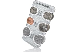 NINONLY Coin Holder for Car, Silicone Coin Organizer Change Holder for Car, Portable Storage 32 Coins Include Penny, Nickel, Dime and Quarter, Clear