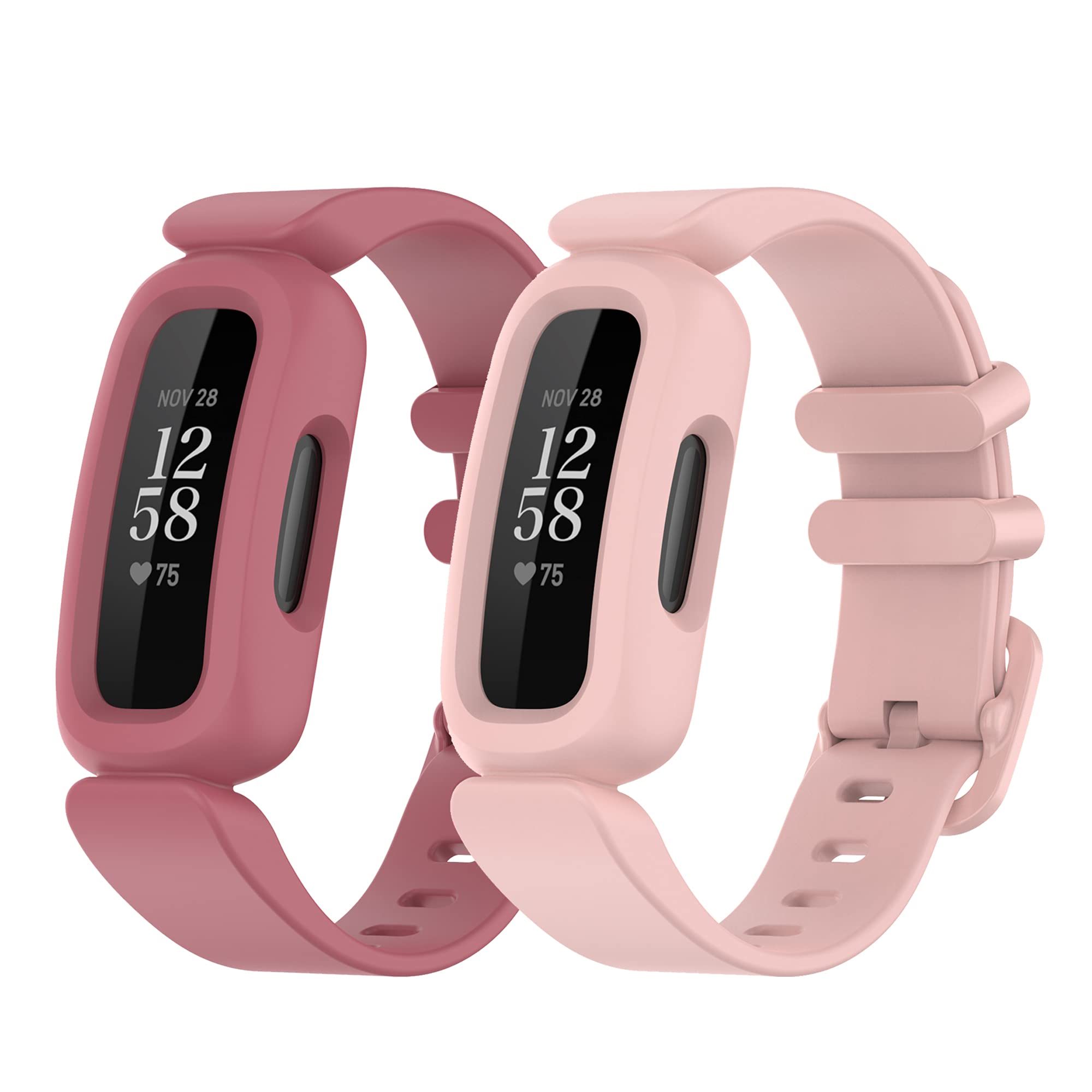 Chofit (2-Pack) Replacement Straps Compatible with Fitbit Ace 3 Strap, Soft Silicone Sport Adjustable Flexible Wristbands Arm Band for Ace 3/ Inspire 2 Activity Tracker (Watermelon+Pink)